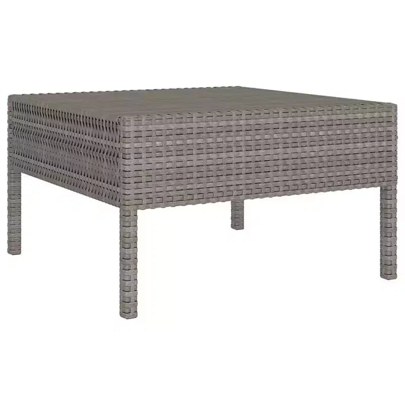 vidaXL Set Divani da Esterno Patio Angolare Tavolo Polyrattan Grigio