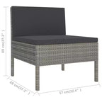 vidaXL Set Divani da Esterno Patio Angolare Tavolo Polyrattan Grigio