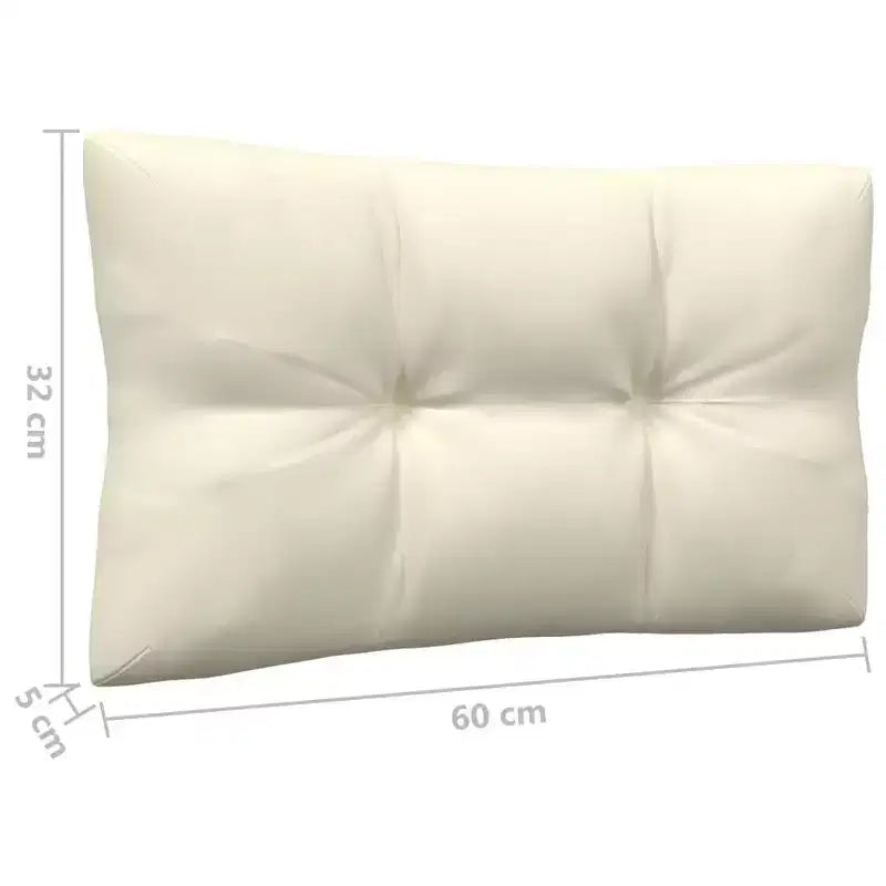 vidaXL Ensemble de salon de jardin 4 pièces en pin massif avec coussins crème - Marron et crème
