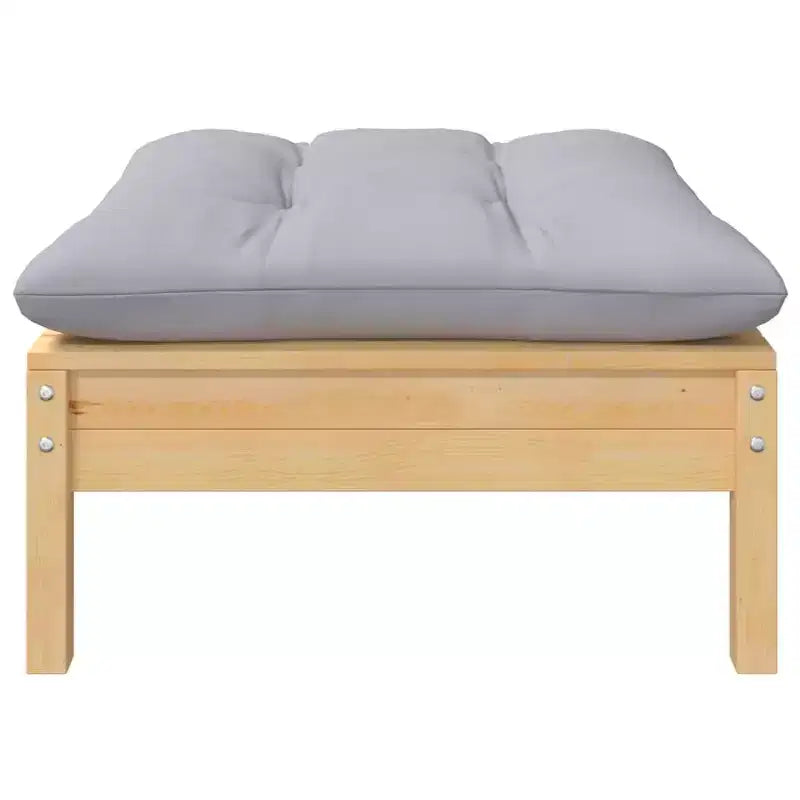 vidaXL Set Divani da Giardino 9 pz con Cuscini in Legno Massello di Pino - Marrone e Grigio