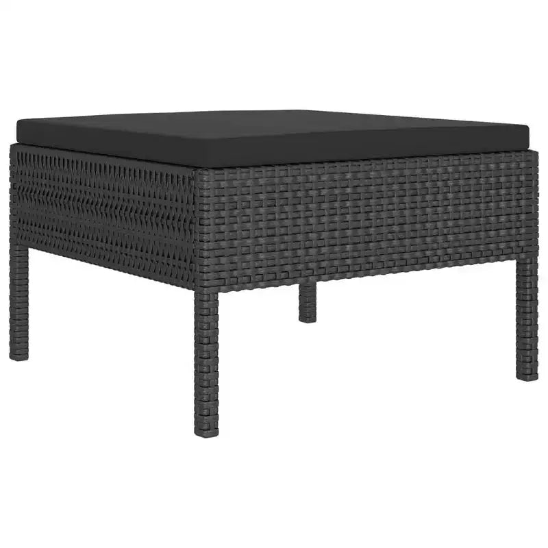 vidaXL Set lounge da esterno 10 pz. - Arredi da giardino in polyrattan con cuscini e tavolo - Resistente alle intemperie, facile da pulire, nero