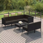 vidaXL Salon de jardin noir
