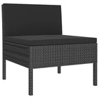 vidaXL Salon de jardin noir