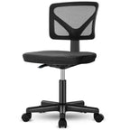 MAYEERTY Office Chair Home Office Desk Armless Mesh Computer Chair Small Space Swivel Adjustable Low Back Task Chair for Teens Adults Blue