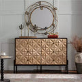 GDFStudio Brynn Mid-Century Modern Geometric Pattern Sideboard Storage Cabinet