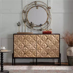GDFStudio Brynn Mid-Century Modern Geometric Pattern Sideboard Storage Cabinet