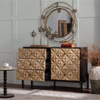 GDFStudio Brynn buffet de rangement à motif géométrique moderne du milieu du siècle