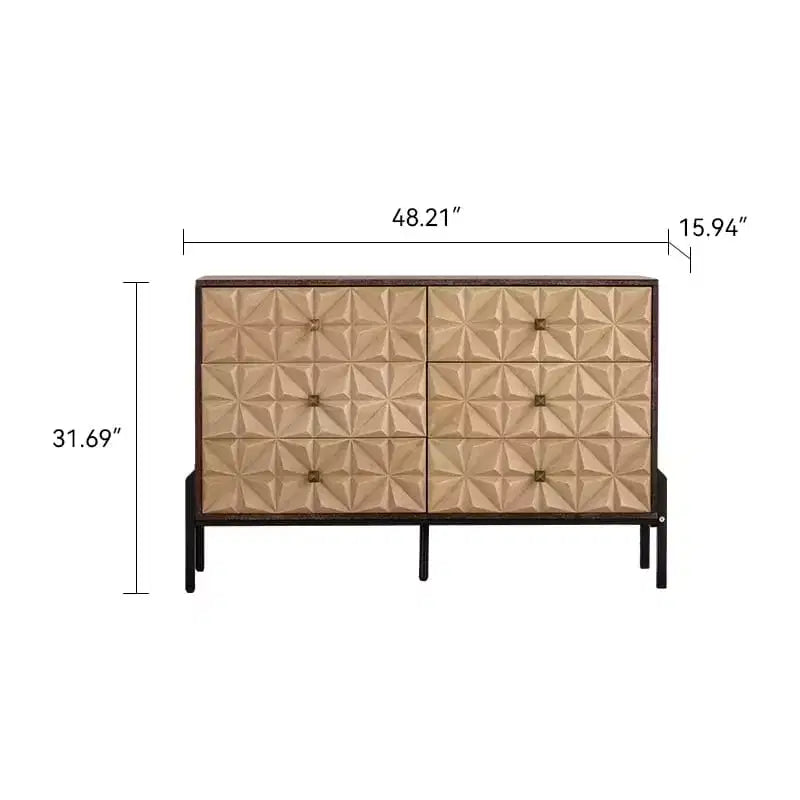 GDFStudio Brynn buffet de rangement à motif géométrique moderne du milieu du siècle