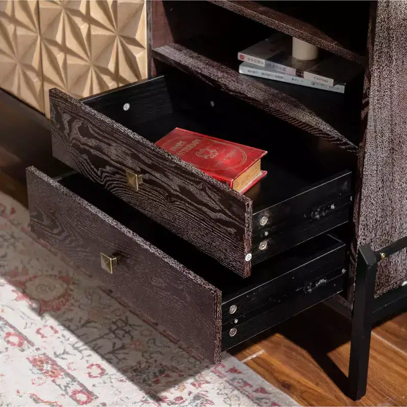 GDFStudio Brynn buffet de rangement à motif géométrique moderne du milieu du siècle