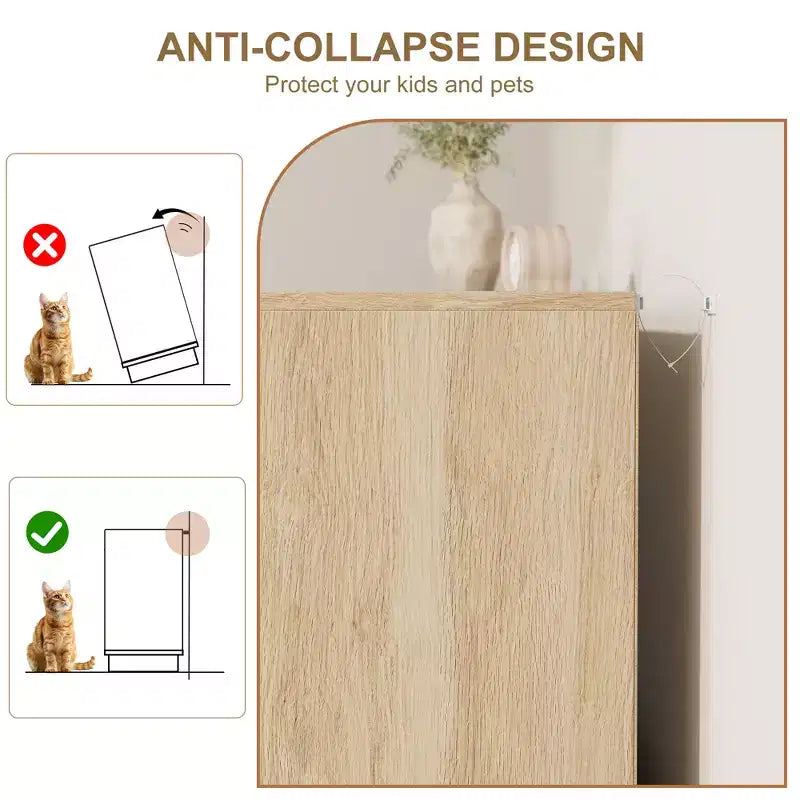 Cassettiera a 6 cassetti in rattan, larga 120 cm, rovere naturale, con maniglie in metallo e base robusta in legno per camera da letto, soggiorno, cameretta