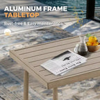 HAPPATIO Ensemble de mobilier de jardin 4 pièces avec table basse, fauteuils pivotants et causeuse en aluminium, pour patio, terrasse ou bord de piscine