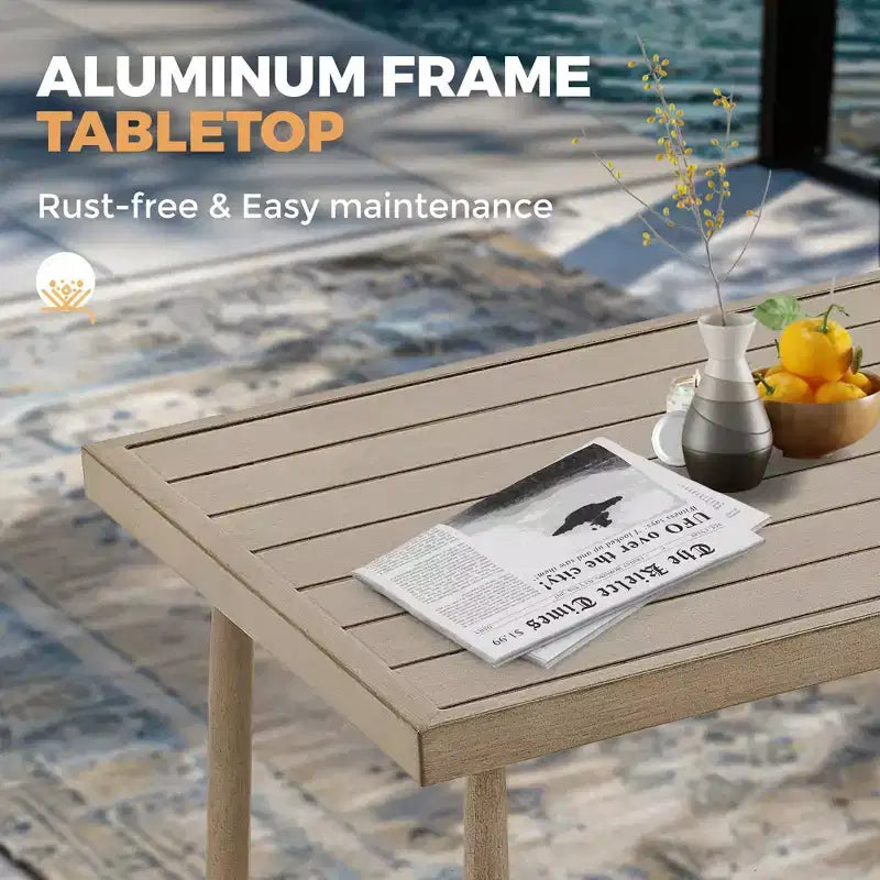 HAPPATIO Ensemble de mobilier de jardin 4 pièces avec table basse, fauteuils pivotants et causeuse en aluminium, pour patio, terrasse ou bord de piscine