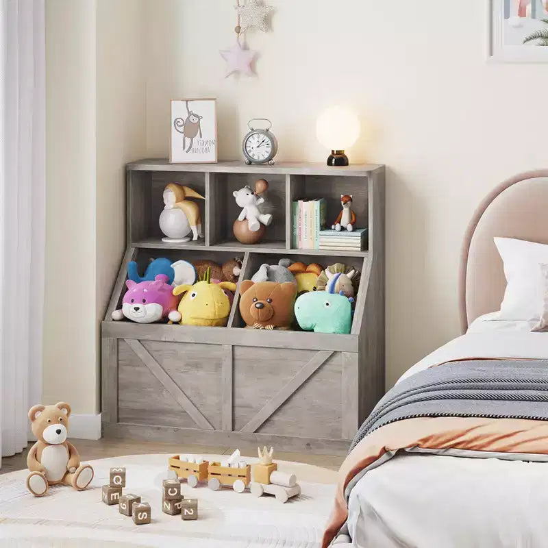 Organizzatore portaoggetti giocattoli per bambini, Libreria e contenitore giocattoli per bambini, Organizzatore giocattoli libreria per bambini per camerette, sale giochi, camerette e asili nido