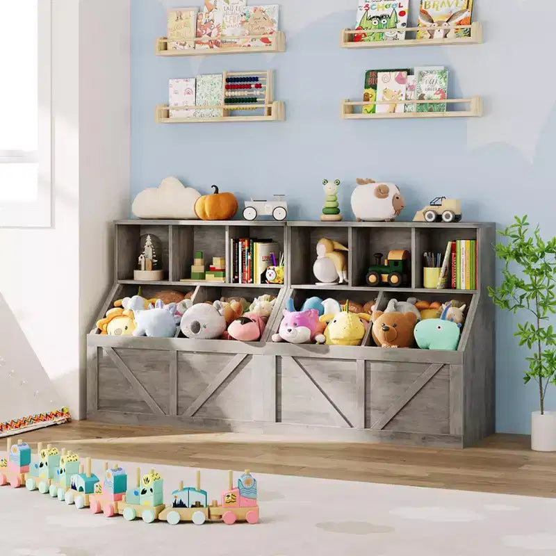 Organizzatore portaoggetti giocattoli per bambini, Libreria e contenitore giocattoli per bambini, Organizzatore giocattoli libreria per bambini per camerette, sale giochi, camerette e asili nido