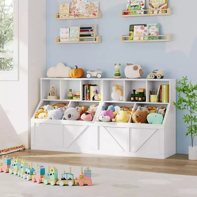 Organizzatore portaoggetti giocattoli per bambini, Libreria e contenitore giocattoli per bambini, Organizzatore giocattoli libreria per bambini per camerette, sale giochi, camerette e asili nido