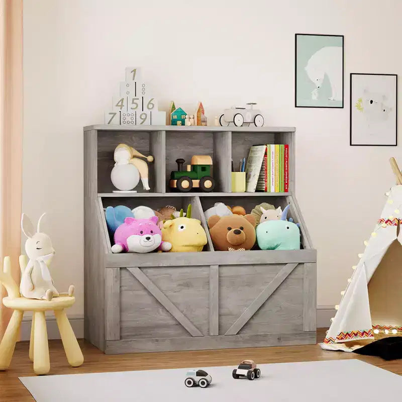 Organizzatore portaoggetti giocattoli per bambini, Libreria e contenitore giocattoli per bambini, Organizzatore giocattoli libreria per bambini per camerette, sale giochi, camerette e asili nido