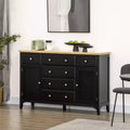 Credenza a Buffet con Cassetti, Piano in Legno di Gomma e Ripiani Regolabili, Mobile da Cucina, Mobile Bar per Caffè