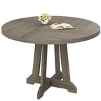 Tavolo da pranzo rotondo da 47" per 4 persone, tavolo da cucina con piedistallo in legno con base robusta e piano in 4 sezioni, tavolo da pranzo in stile rustico per sala da pranzo