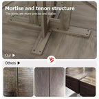 Tavolo da pranzo rotondo da 47" per 4 persone, tavolo da cucina con piedistallo in legno con base robusta e piano in 4 sezioni, tavolo da pranzo in stile rustico per sala da pranzo