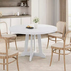 Tavolo da pranzo rotondo da 47" per 4 persone, tavolo da cucina con piedistallo in legno con base robusta e piano in 4 sezioni, tavolo da pranzo in stile rustico per sala da pranzo