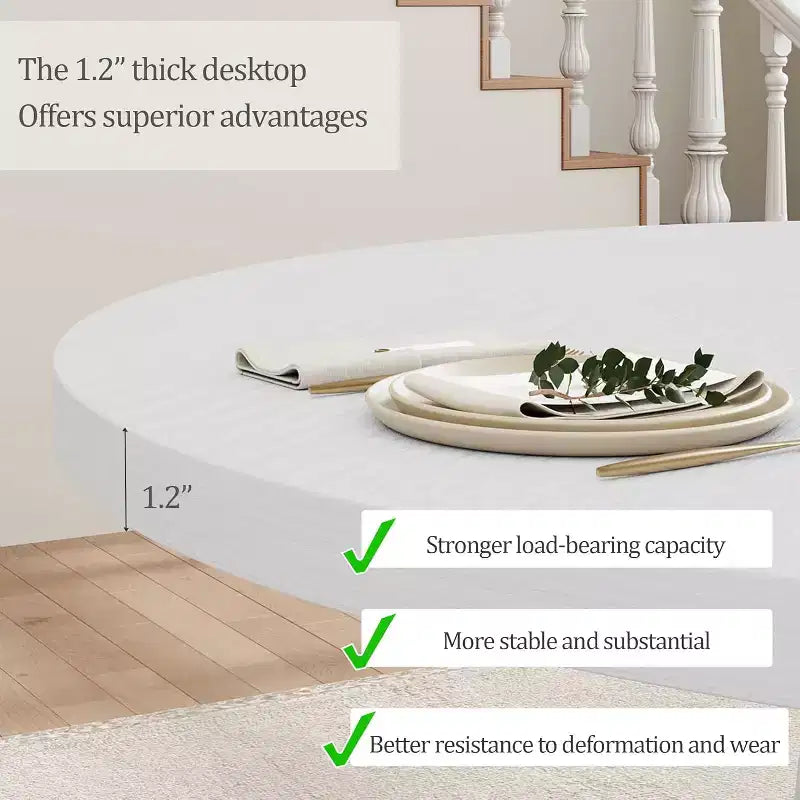 Tavolo da pranzo rotondo da 47" per 4 persone, tavolo da cucina con piedistallo in legno con base robusta e piano in 4 sezioni, tavolo da pranzo in stile rustico per sala da pranzo