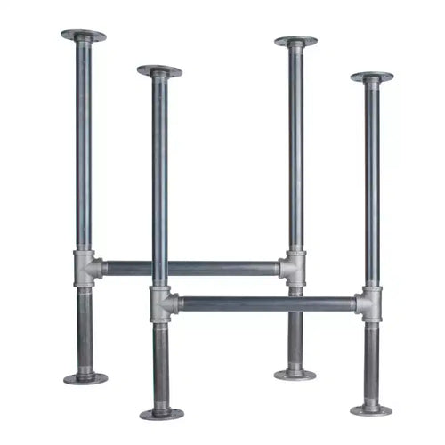 2.5 cm Heavy Duty H Round Flange Pipe Legs, for Restore Wood Dining Tabletops