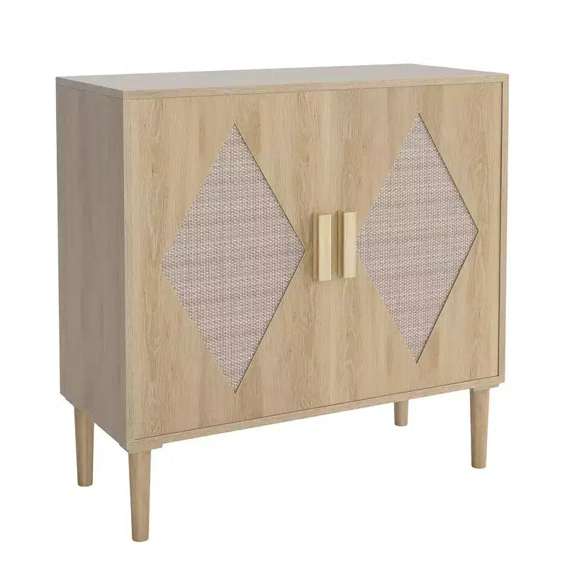 COZONY Rattan Sideboard Buffet Cabinet with Storage, Modern Kitchen Storage Cabinet with Rattan Doors for Living Room Dining Room Entryway