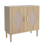 COZONY Rattan Sideboard Buffet Cabinet with Storage, Modern Kitchen Storage Cabinet with Rattan Doors for Living Room Dining Room Entryway