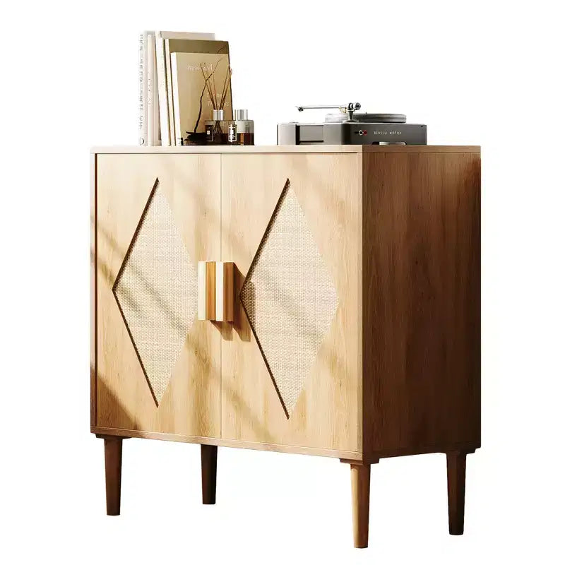 COZONY Buffet en rotin avec rangement, Armoire de rangement de cuisine moderne avec portes en rotin pour salon, salle à manger, entrée
