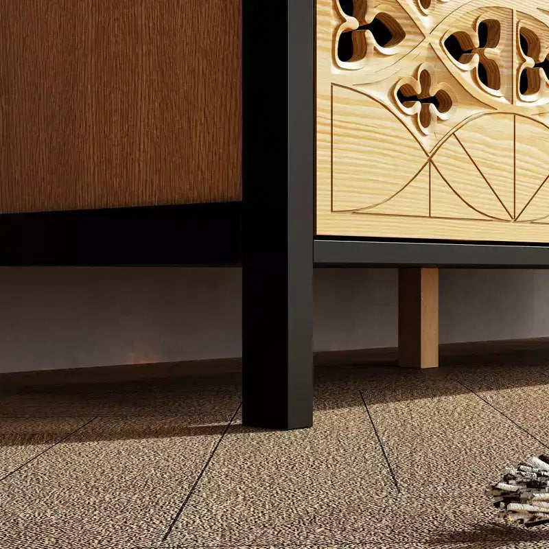 Famapy Cassettiera a 9 Cassetti, Comò con Rilievi Intagliati, Credenza Multiuso, Mobile Dispensa da Cucina, Pezzo d'Arte per Camera da Letto/Sala da Pranzo/Soggiorno