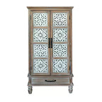 GDFStudio Elias Madia Rustica Contenitore in Legno di Abete da 27,55'' con 2 Ante e 1 Cassetto