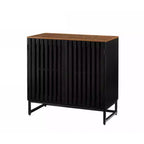 Meuble de rangement cannelé, buffet avec étagères réglables, console avec crédence de rangement