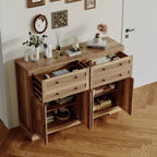 Credenza buffet grande da 55 pollici con contenitore, 4 cassetti e 4 ante, mobile contenitore da cucina con ripiano regolabile, mobile bar in legno per corridoio