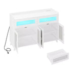 Small Sideboard Buffet Cabinet, 47 Kitchen Storage Cabinet with Drawers, Wood Coffee Bar Station with Storage for Dining Room/Living Room