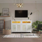 Credenza bassa, mobile da cucina da 120 cm con cassetti, stazione bar caffè in legno con contenitore per sala da pranzo/soggiorno