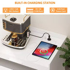 Credenza bassa, mobile da cucina da 120 cm con cassetti, stazione bar caffè in legno con contenitore per sala da pranzo/soggiorno