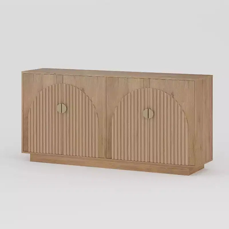 Acekool 63" Buffet bahut de ferme moderne avec portes cintrées, console de rangement pour salle à manger