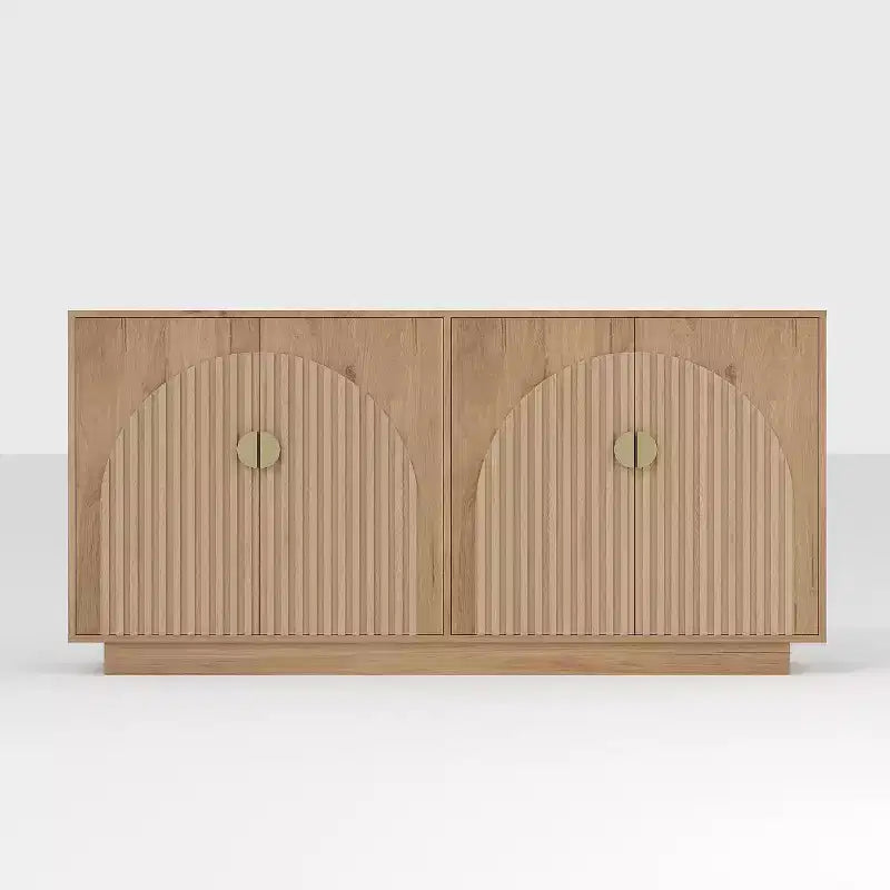 Acekool 63" Buffet bahut de ferme moderne avec portes cintrées, console de rangement pour salle à manger