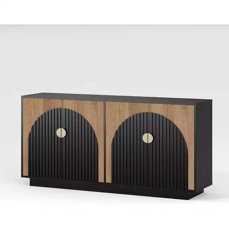 Acekool 63" Buffet bahut de ferme moderne avec portes cintrées, console de rangement pour salle à manger