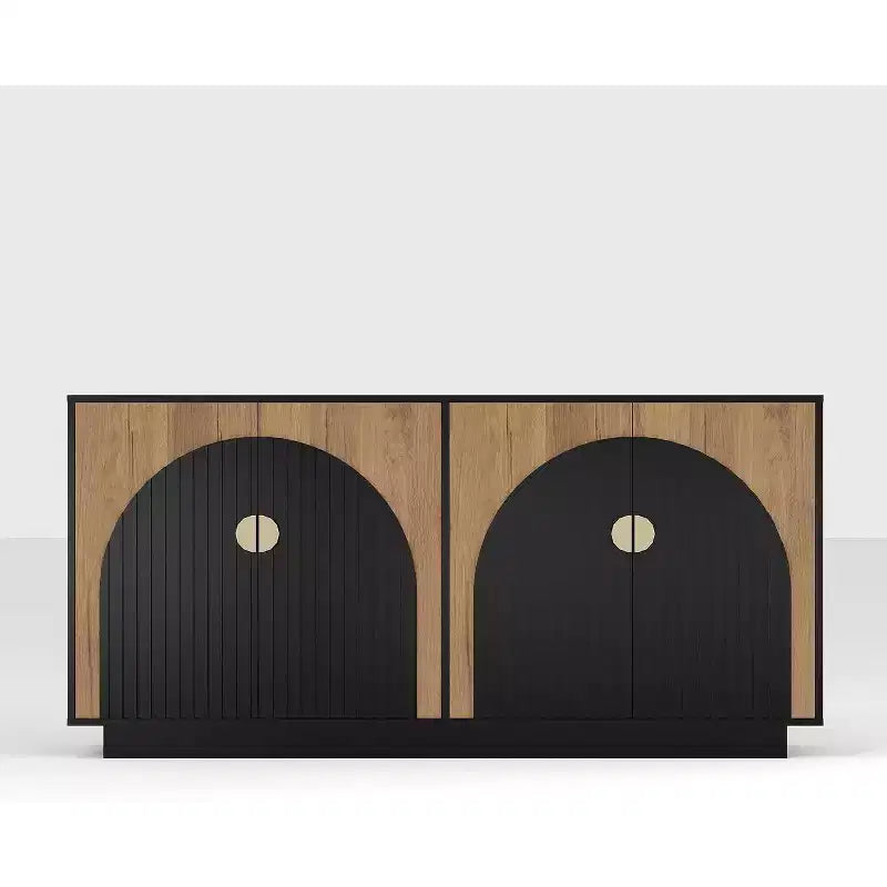 Acekool 63" Buffet bahut de ferme moderne avec portes cintrées, console de rangement pour salle à manger
