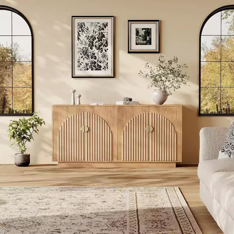 Acekool 63 Mobile Contenitore Moderno da Cucina con Ante ad Arco, Credenza Consolle per Sala da Pranzo