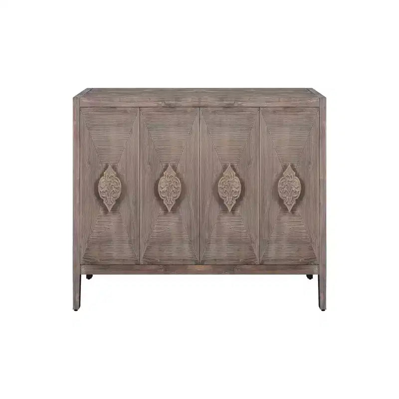 Credenza a buffet a 4 ante stile retrò, ampio mobile da cucina, elegante consolle da ingresso con ripiani regolabili