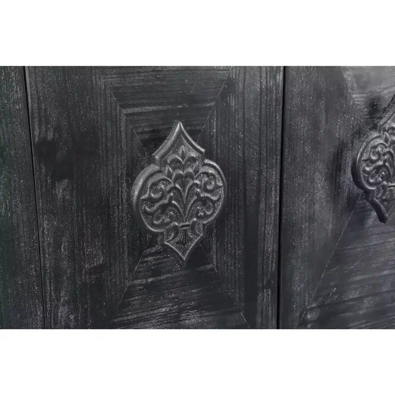 Credenza a buffet a 4 ante stile retrò, ampio mobile da cucina, elegante consolle da ingresso con ripiani regolabili