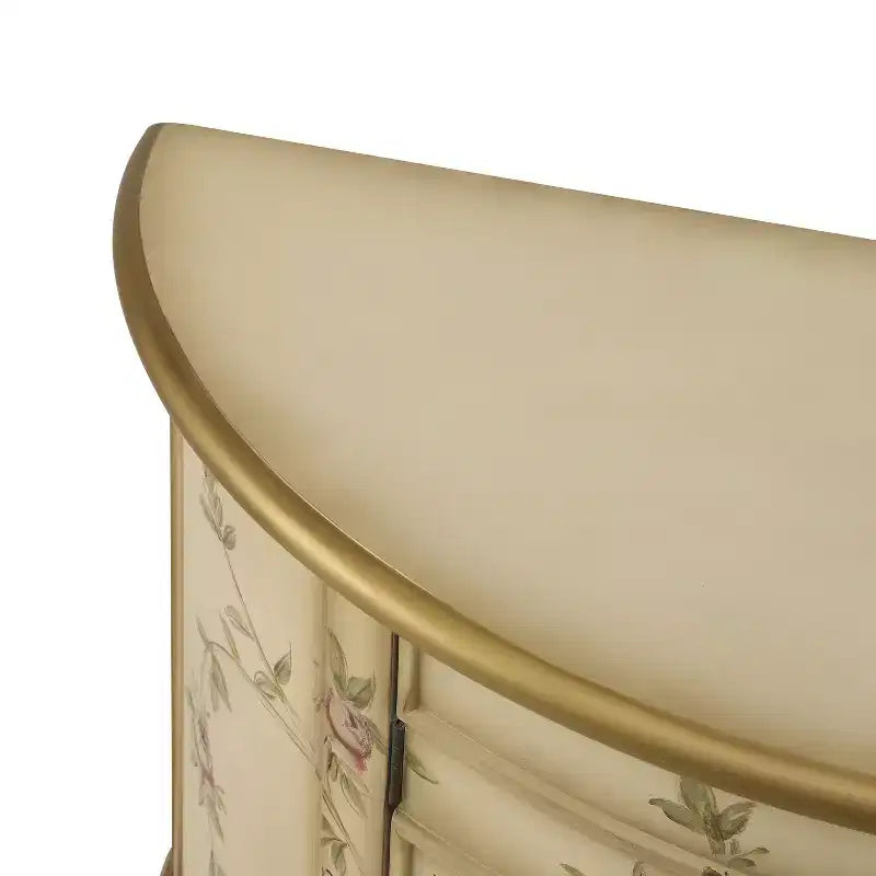 Christopher Knight Home Ainsley Credenza a Mezzaluna Intagliata a Mano con Motivo Floreale e 2 Ante