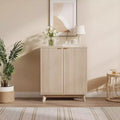 Fluted Cabinet with Storage, Buffet Sideborad with 2 Doors