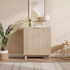 Fluted Cabinet with Storage, Buffet Sideborad with 2 Doors