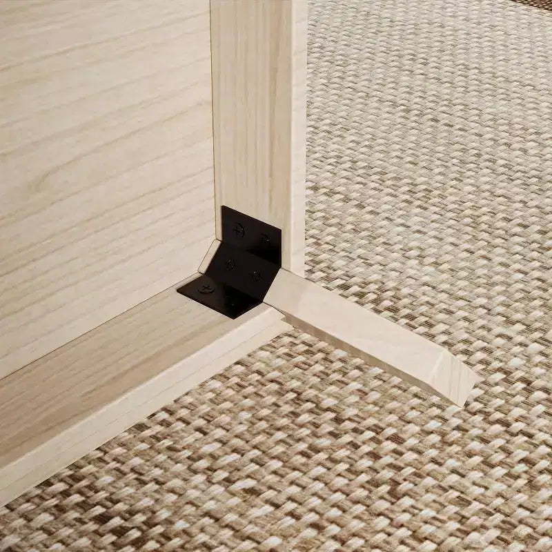 Buffet bas avec rangement et 2 portes, à cannelures