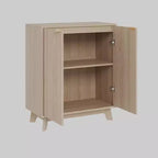 Buffet bas avec rangement et 2 portes, à cannelures