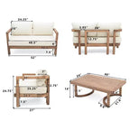 Christopher Knight Home Aston Set da conversazione da esterno a 4 posti in legno di acacia con cuscini
