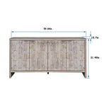 Credenza Buffet, Mobile Dispensa da Cucina con 4 Maniglie Metalliche, Mobile Bar per Caffè con Motivo Esagonale